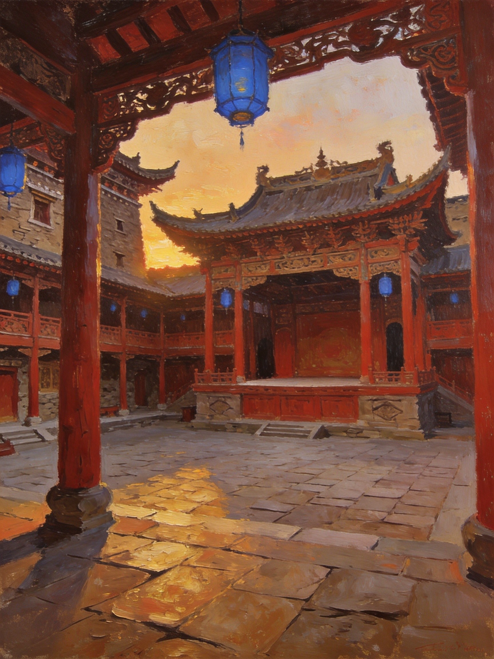 灵岩寺溶洞古寺依山临江