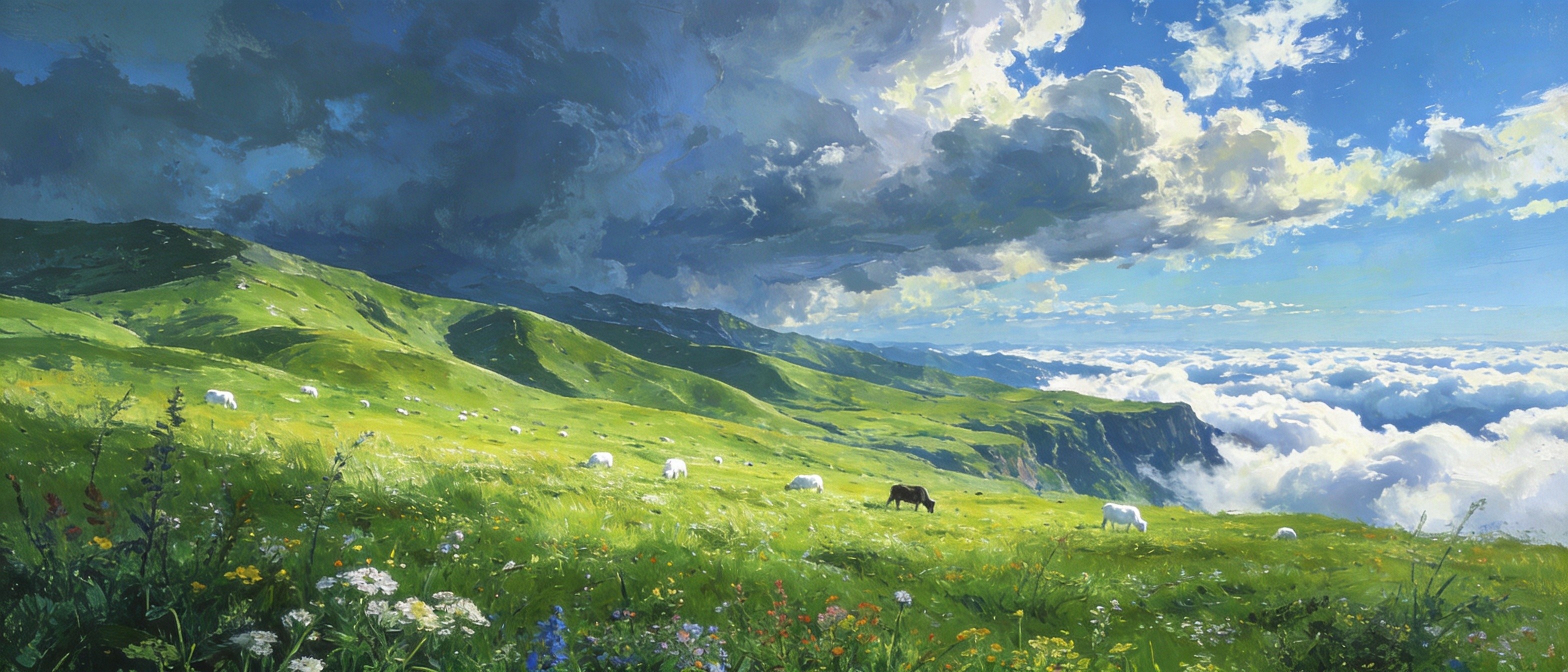 草坝高山草甸云海辽阔